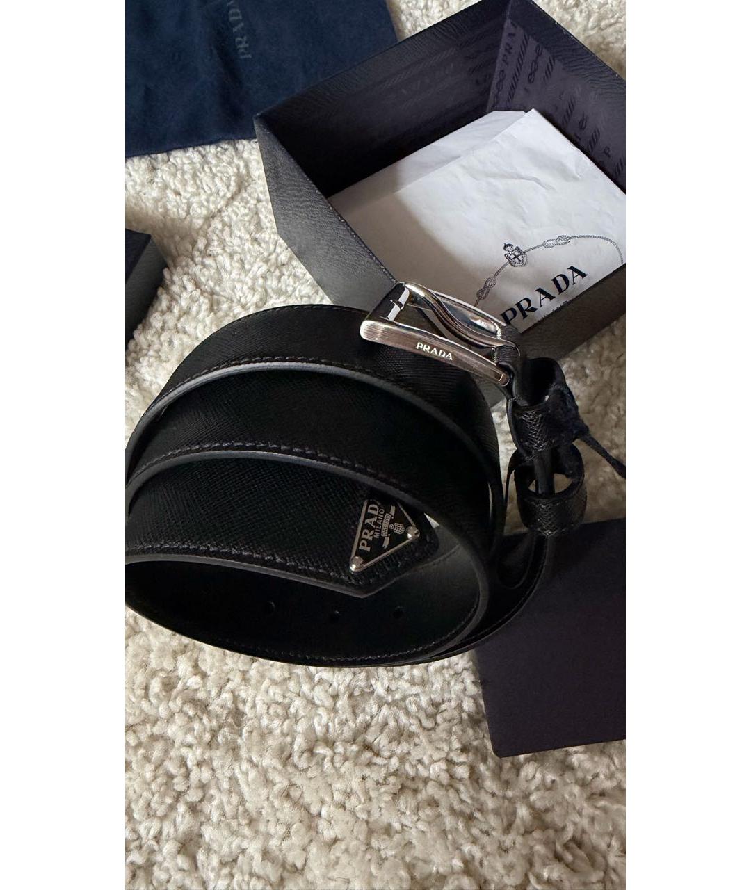 PRADA Черный кожаный ремень, фото 5