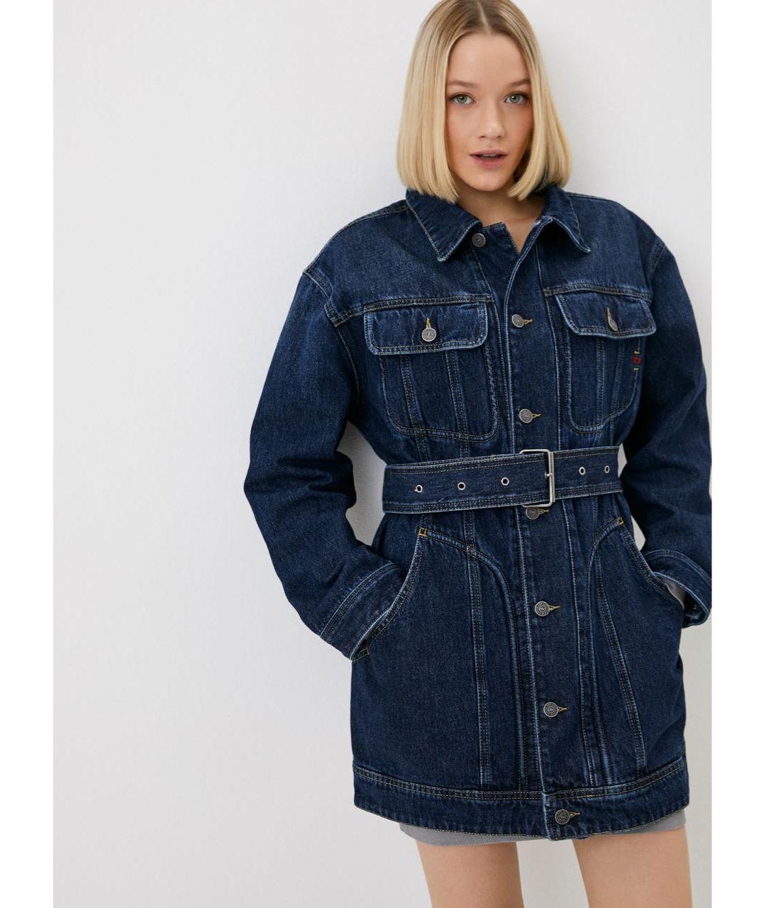 DIESEL Синяя хлопко-эластановая куртка, фото 2