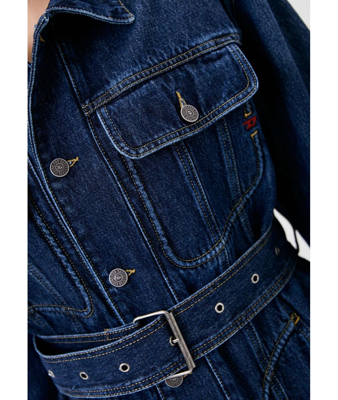 DIESEL Синяя хлопко-эластановая куртка, фото 4