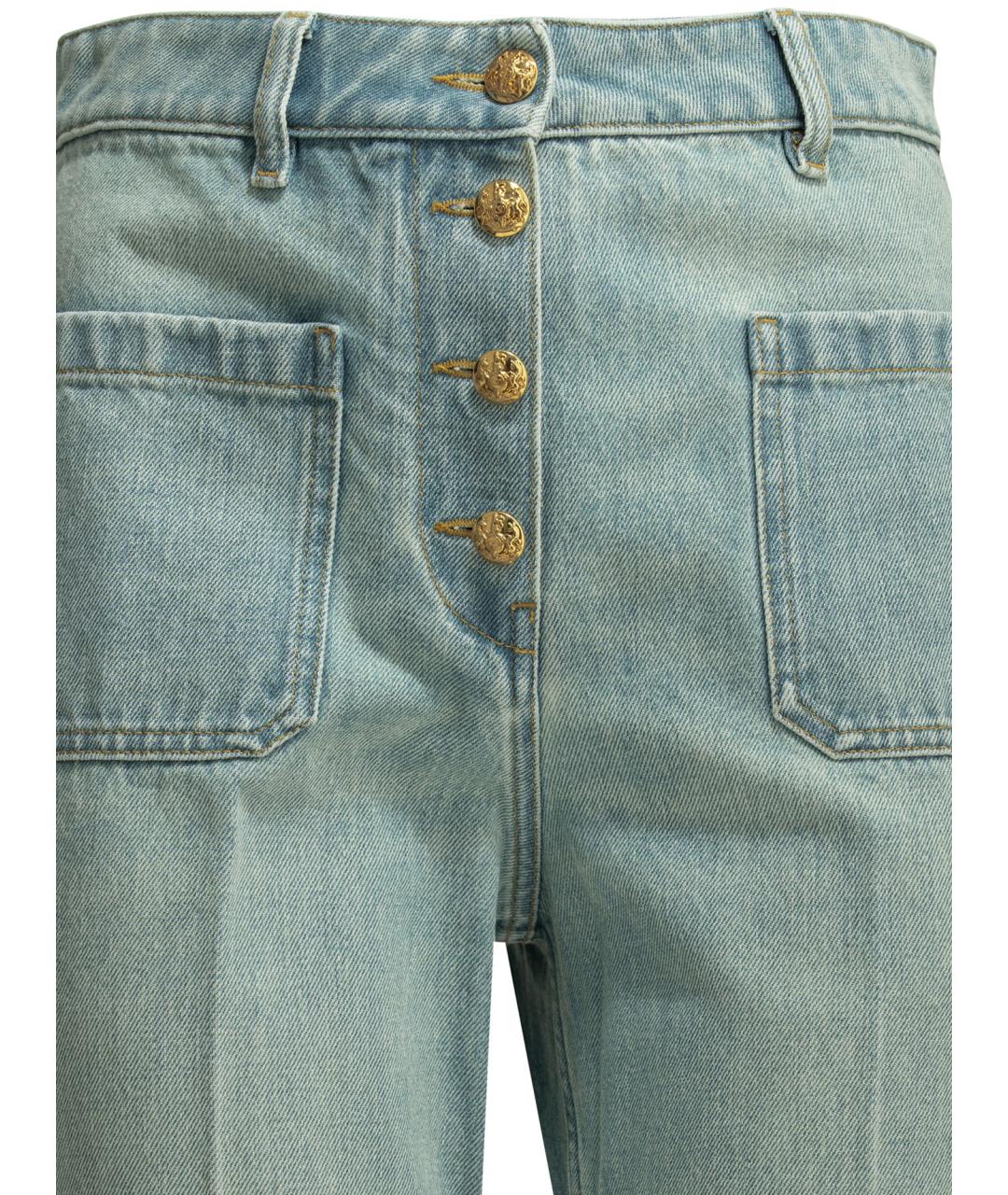 VALENTINO Голубые хлопковые прямые джинсы, фото 3
