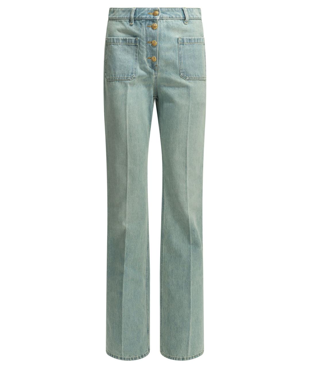 VALENTINO Голубые хлопковые прямые джинсы, фото 1