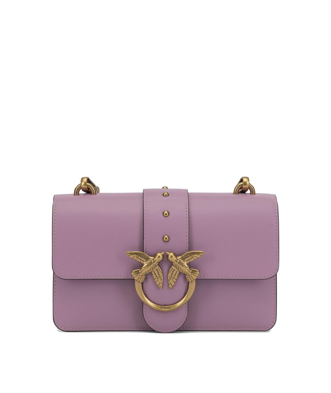 PINKO Фиолетовая кожаная сумка через плечо, фото 1