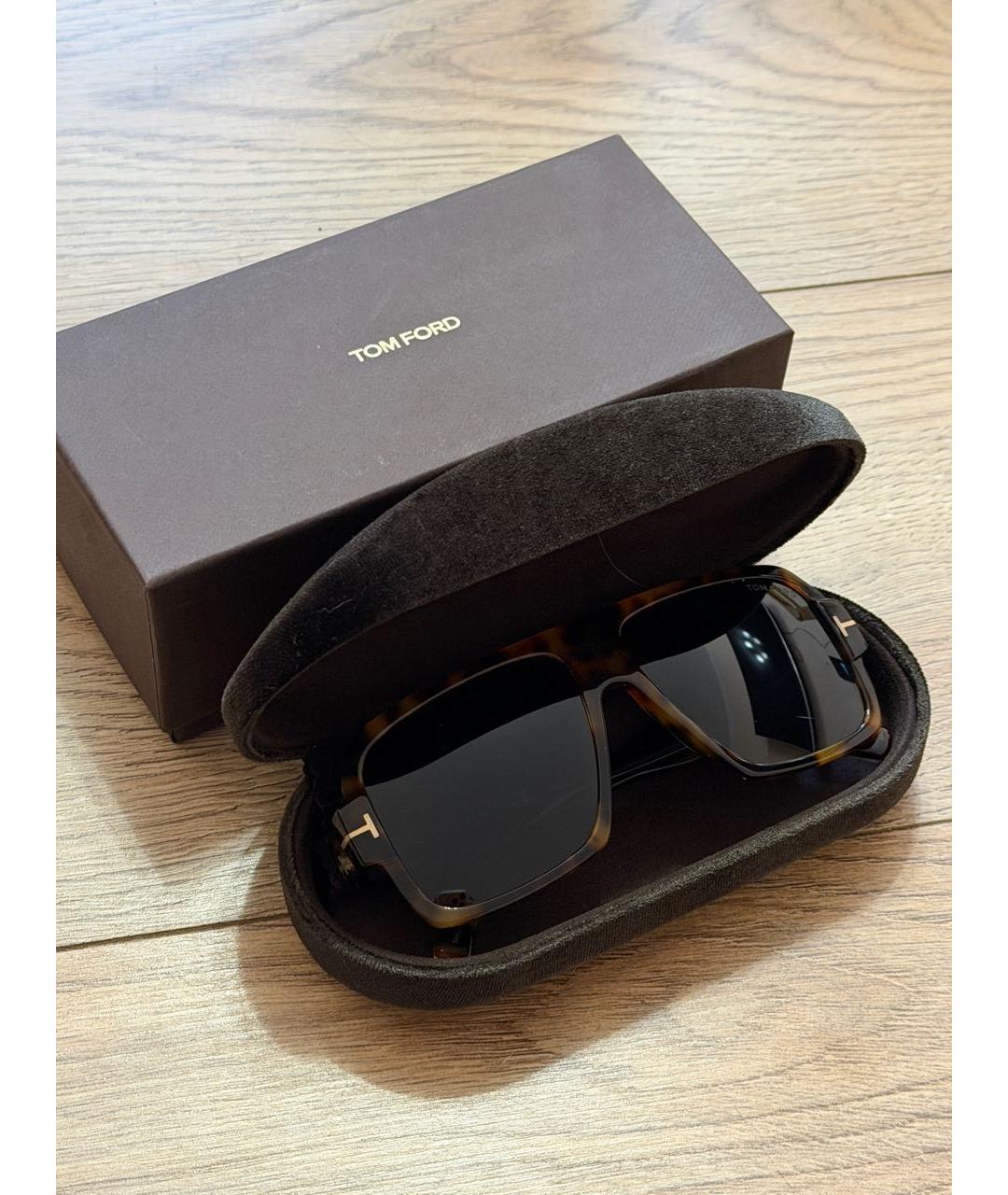 TOM FORD Коричневые пластиковые солнцезащитные очки, фото 4