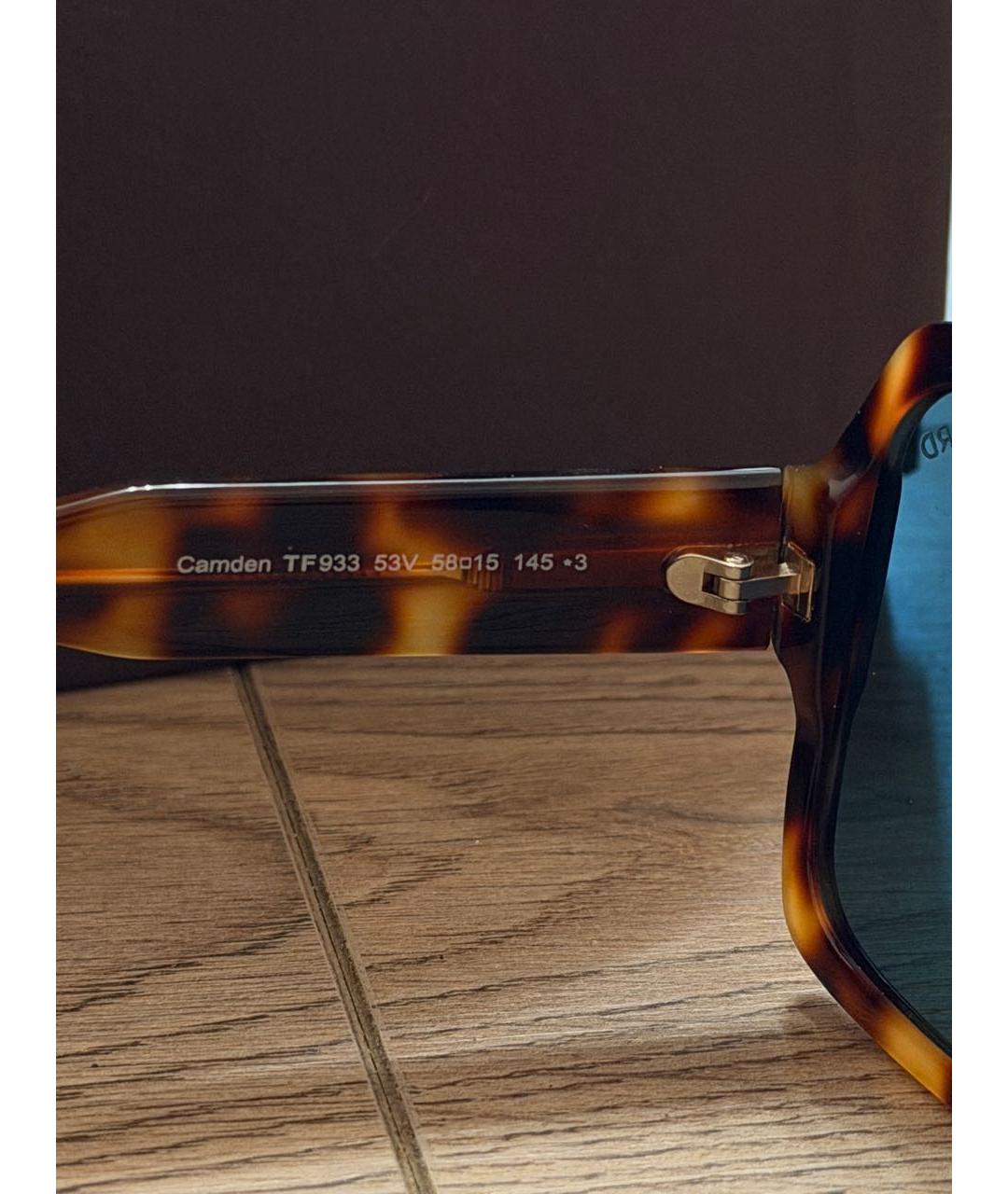 TOM FORD Коричневые пластиковые солнцезащитные очки, фото 6