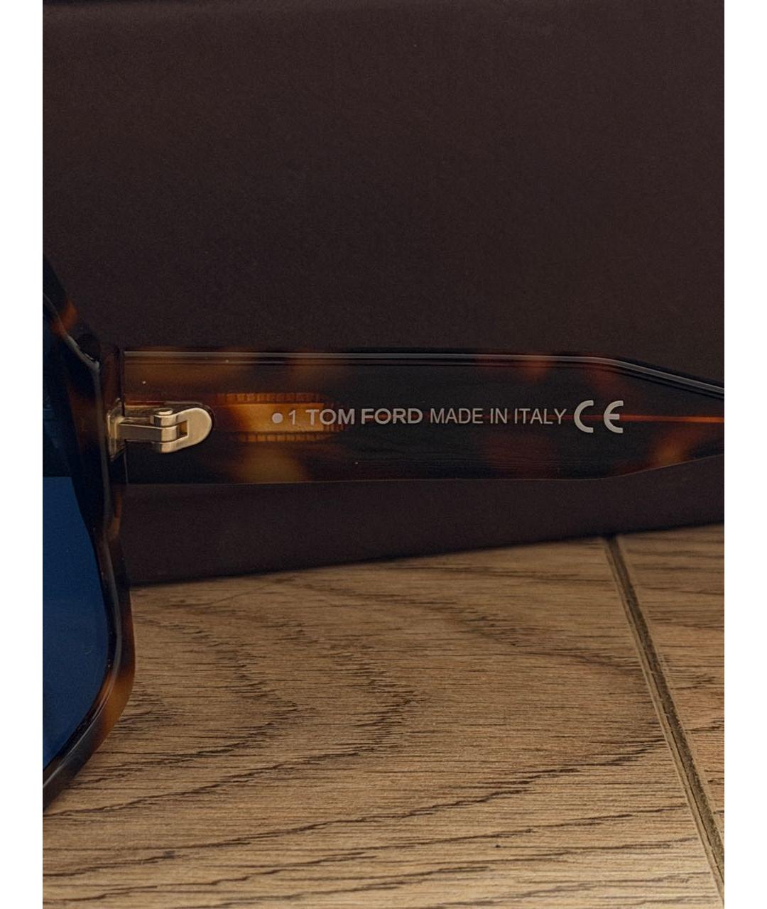 TOM FORD Коричневые пластиковые солнцезащитные очки, фото 5