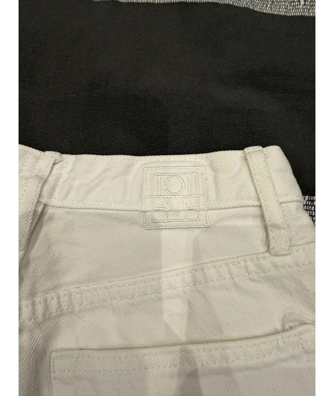 TOTEME Белые хлопковые прямые джинсы, фото 4