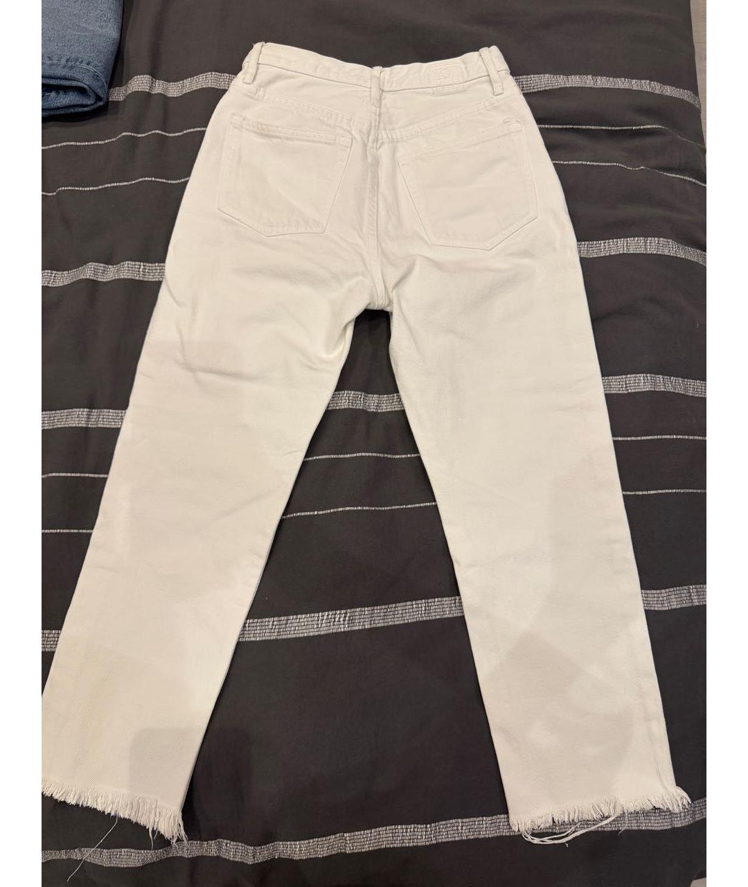 TOTEME Белые хлопковые прямые джинсы, фото 2