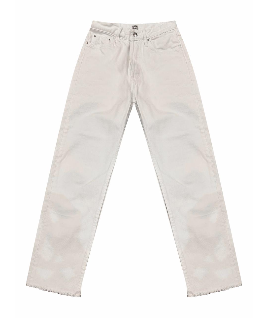 TOTEME Белые хлопковые прямые джинсы, фото 1