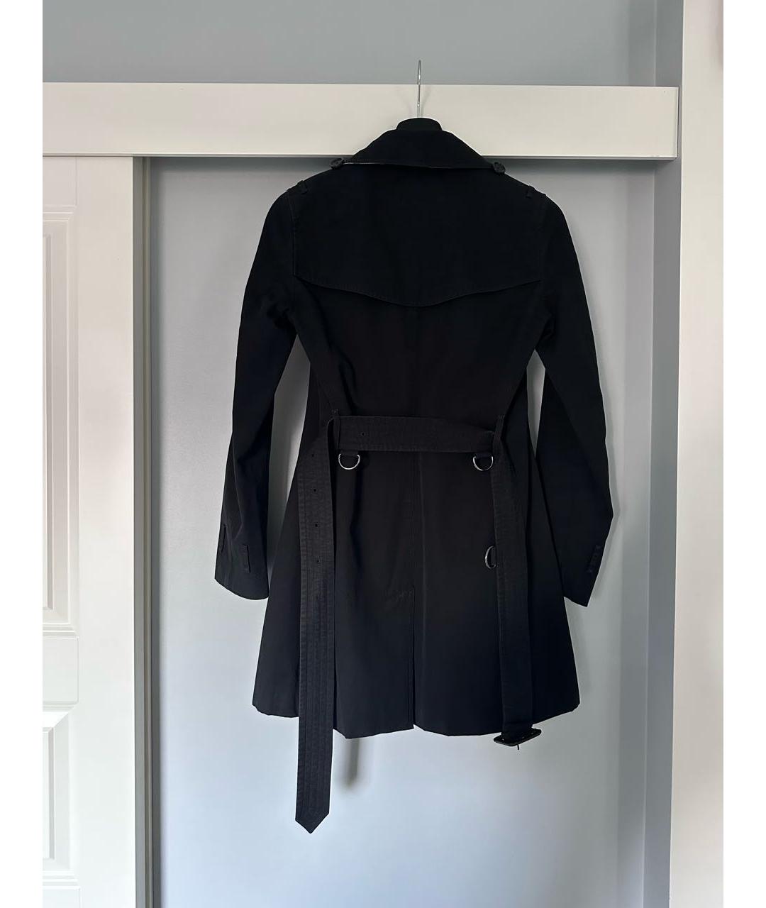 BURBERRY Черный хлопковый тренч/плащ, фото 2