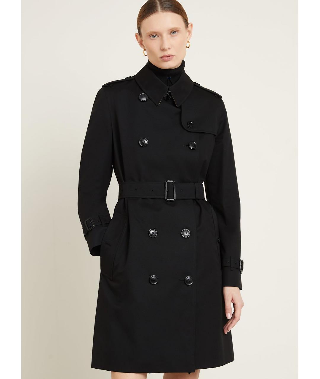 BURBERRY Черный хлопковый тренч/плащ, фото 5