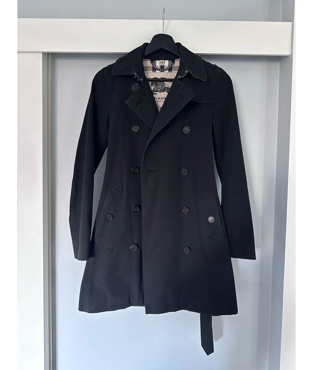 BURBERRY Черный хлопковый тренч/плащ, фото 6