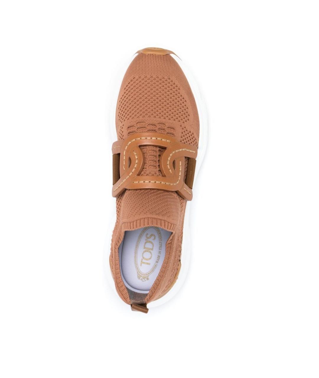 TOD'S Коричневые текстильные кроссовки, фото 4