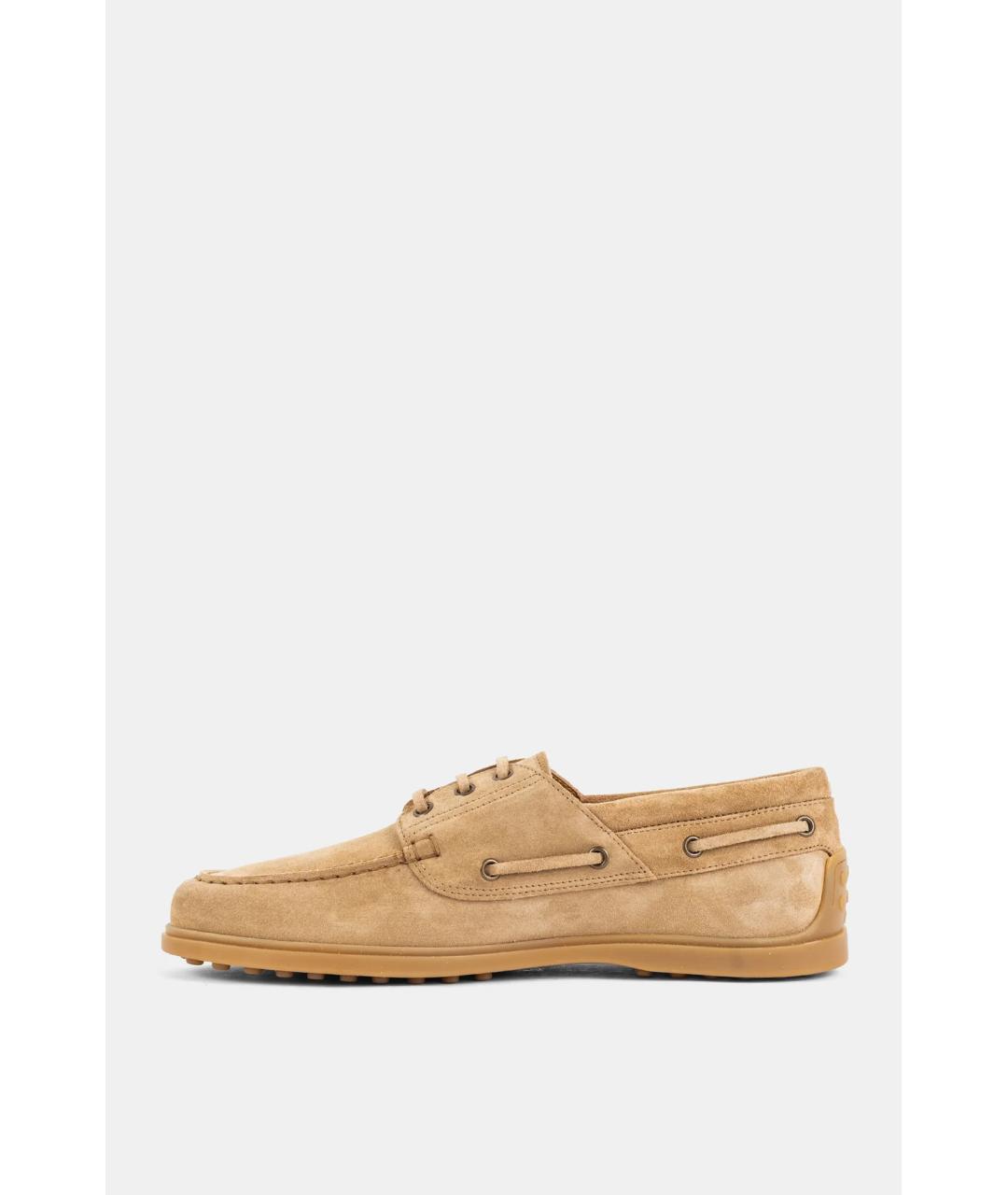 TOD'S Бежевые замшевые лоферы, фото 3