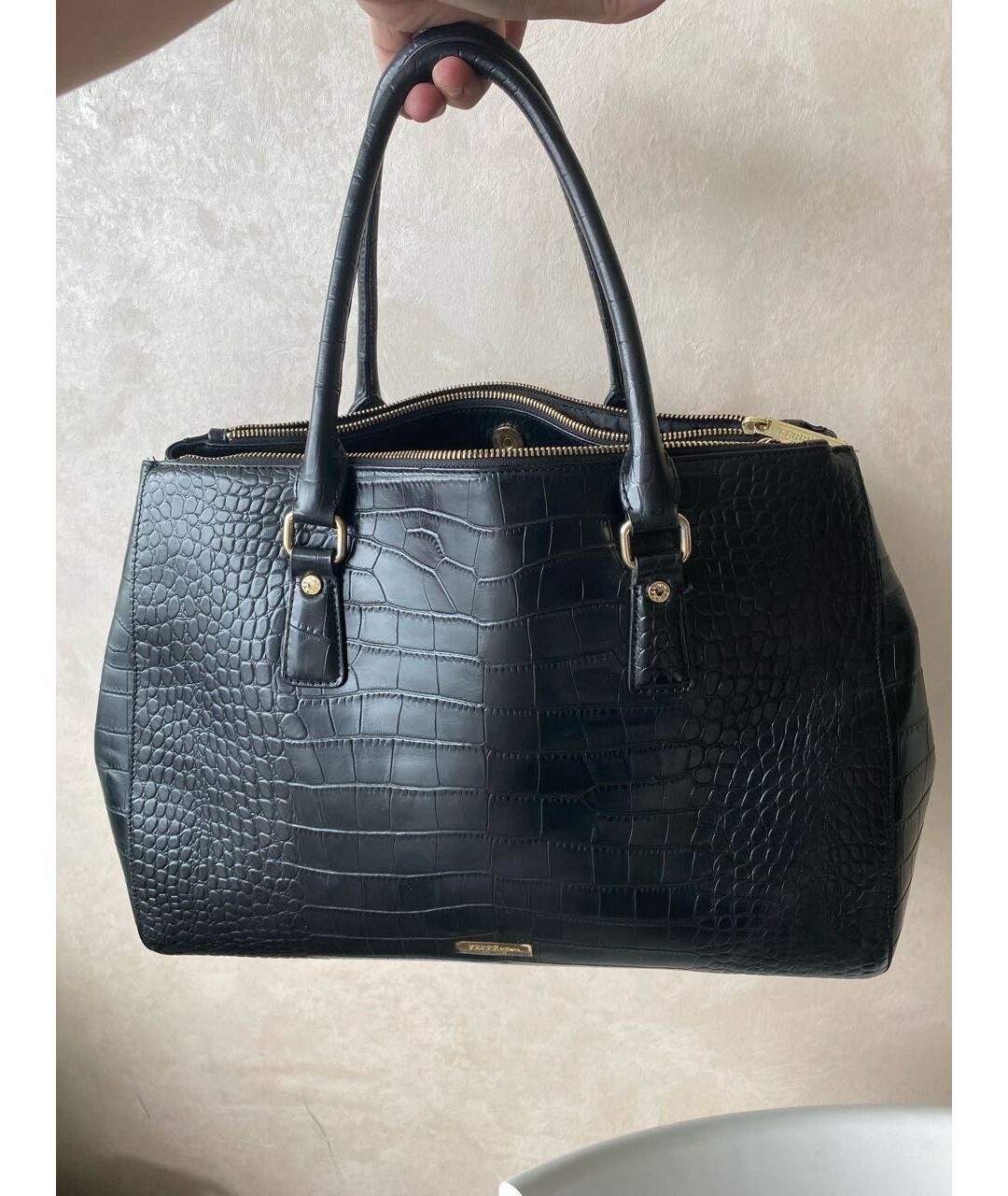 GIANFRANCO FERRE Черная кожаная сумка тоут, фото 2