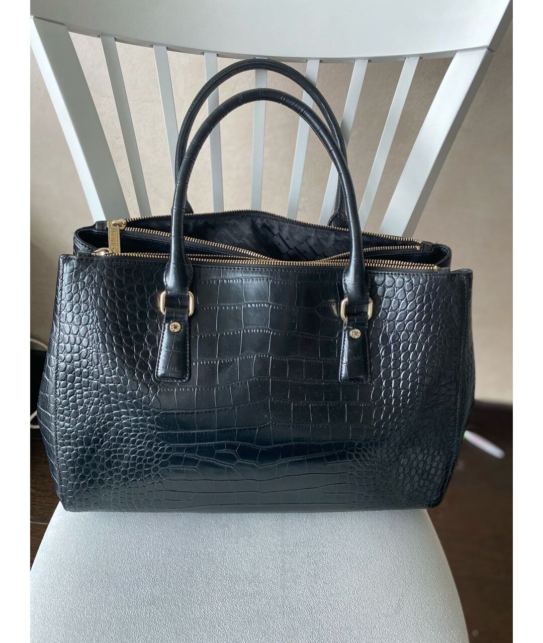 GIANFRANCO FERRE Черная кожаная сумка тоут, фото 7