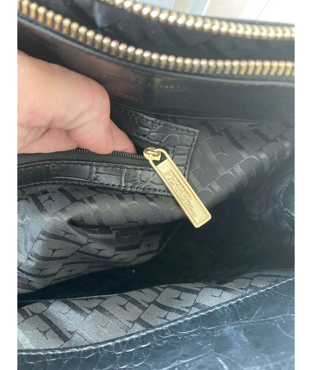 GIANFRANCO FERRE Черная кожаная сумка тоут, фото 3