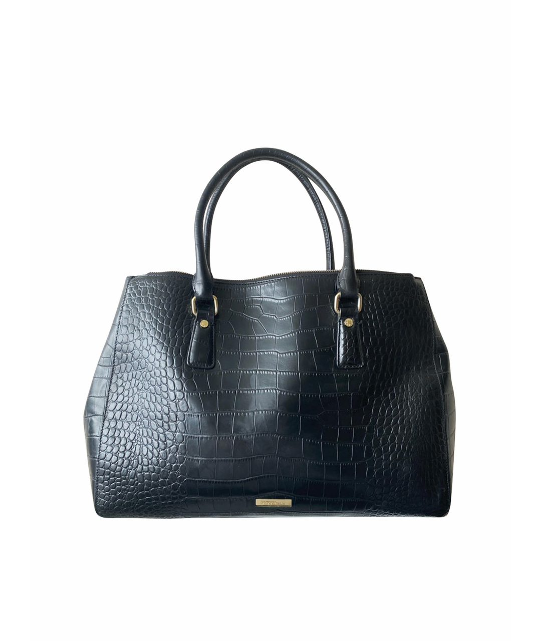 GIANFRANCO FERRE Черная кожаная сумка тоут, фото 1