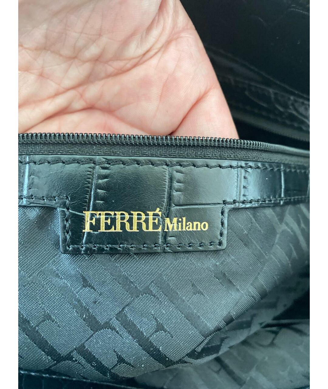 GIANFRANCO FERRE Черная кожаная сумка тоут, фото 4