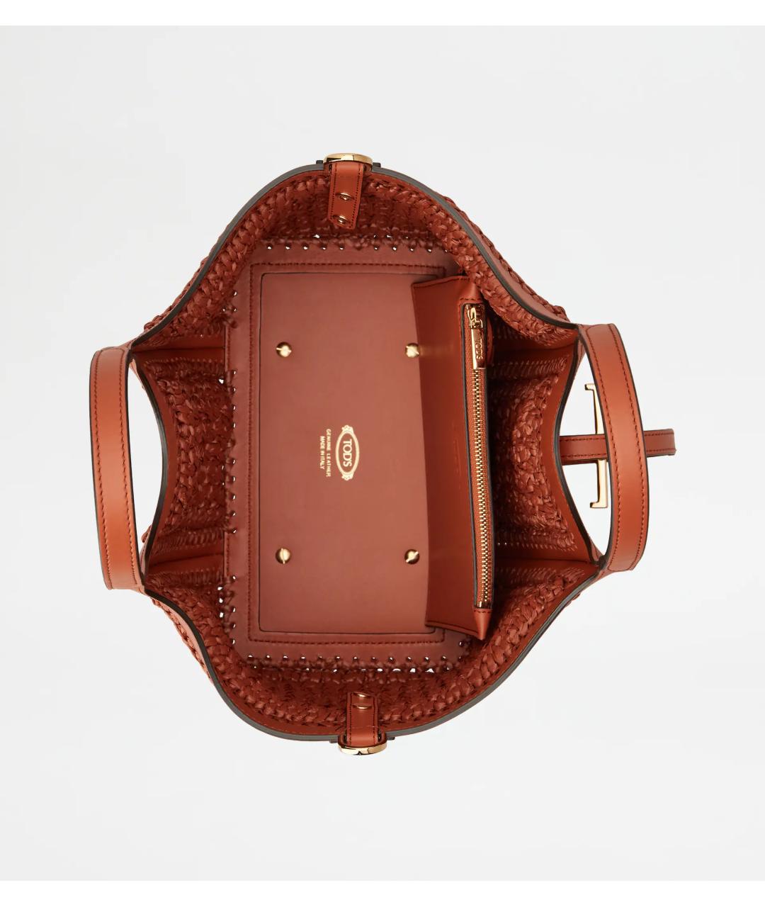 TOD'S Коралловая кожаная сумка тоут, фото 3