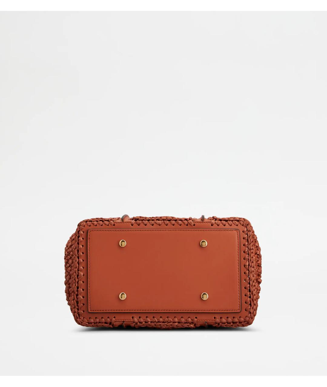 TOD'S Коралловая кожаная сумка тоут, фото 4