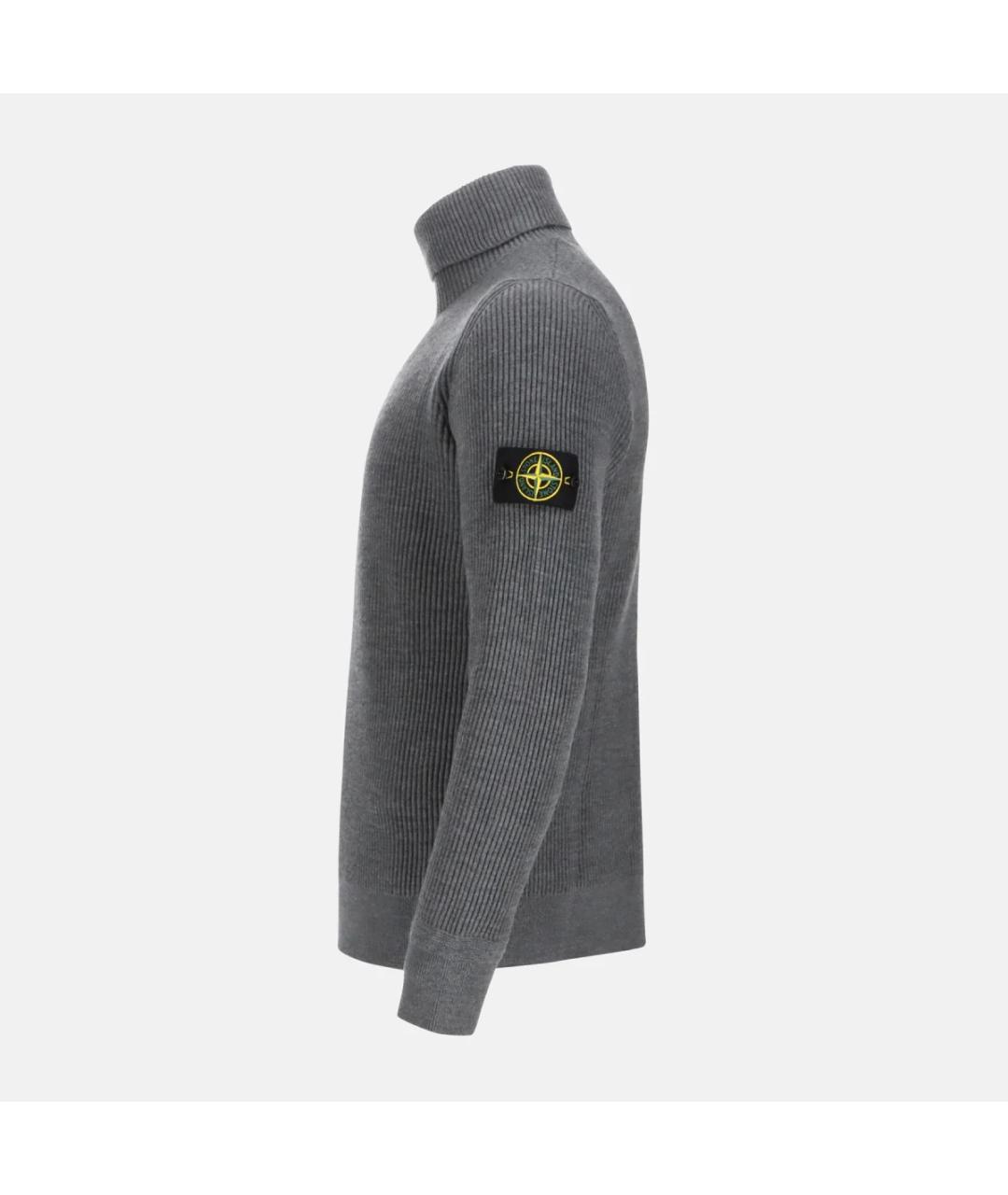 STONE ISLAND Серый шерстяной джемпер / свитер, фото 2