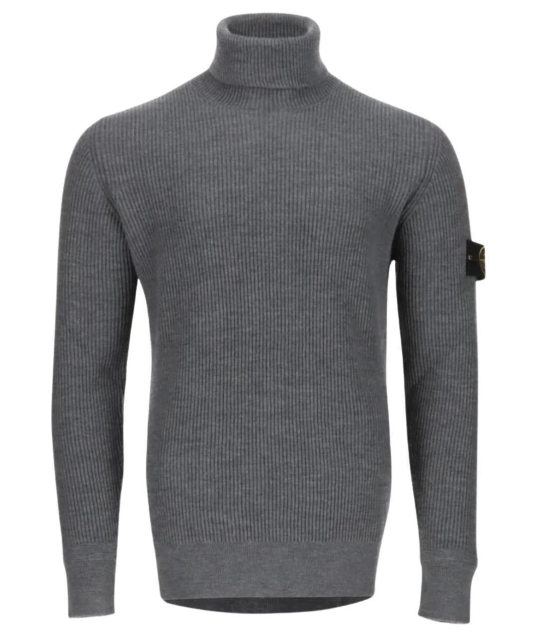STONE ISLAND Серый шерстяной джемпер / свитер, фото 1