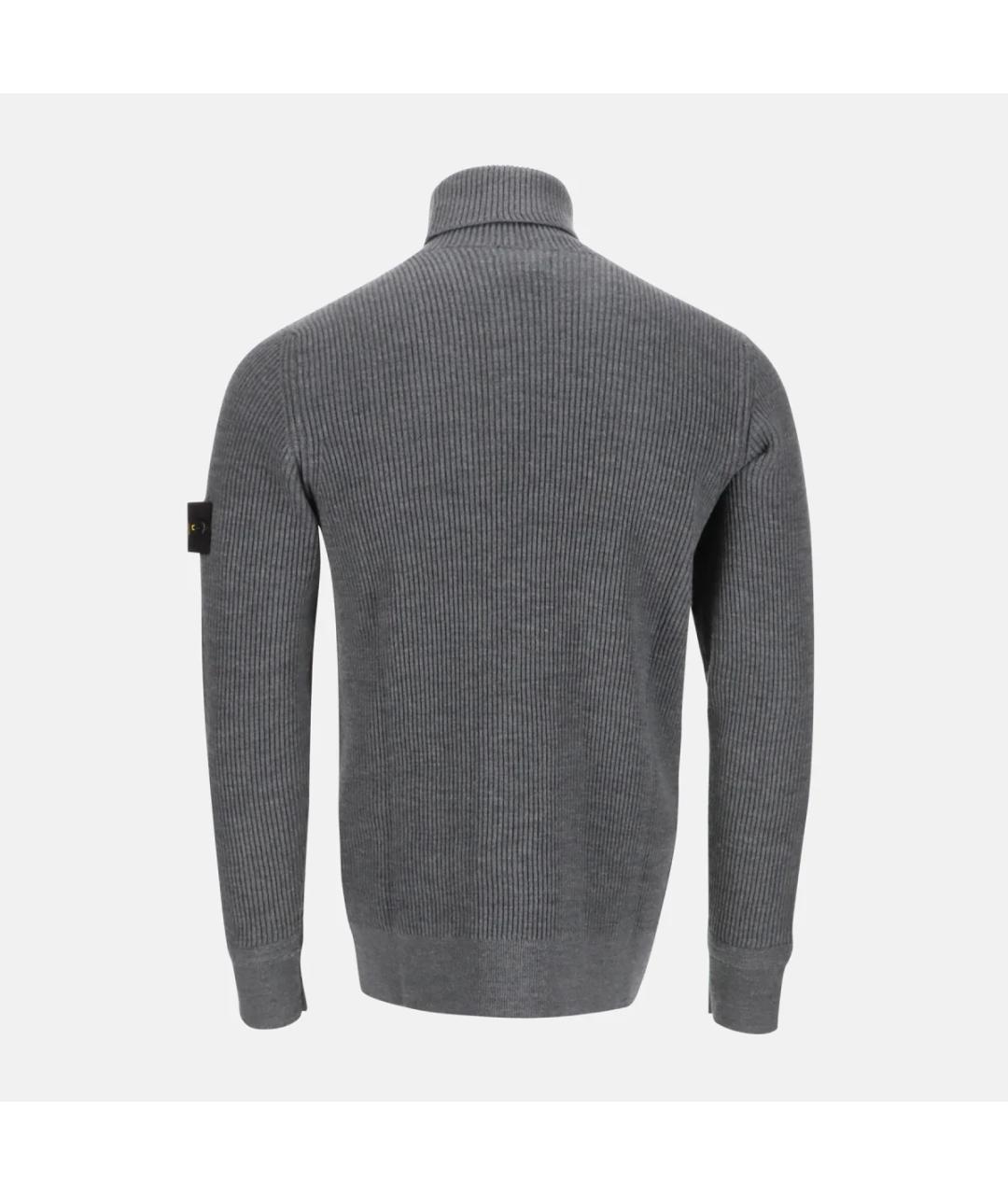 STONE ISLAND Серый шерстяной джемпер / свитер, фото 3