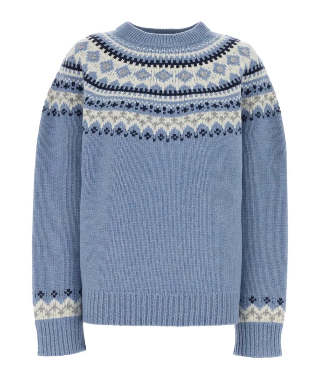 MIU MIU Голубой шерстяной джемпер / свитер, фото 1