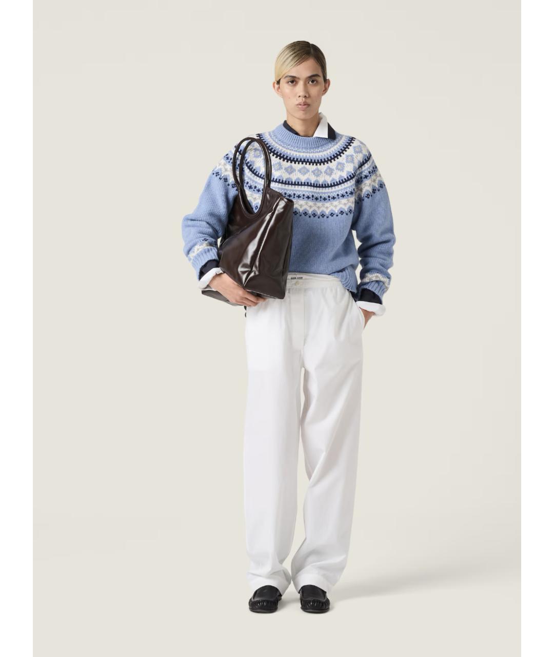 MIU MIU Голубой шерстяной джемпер / свитер, фото 3