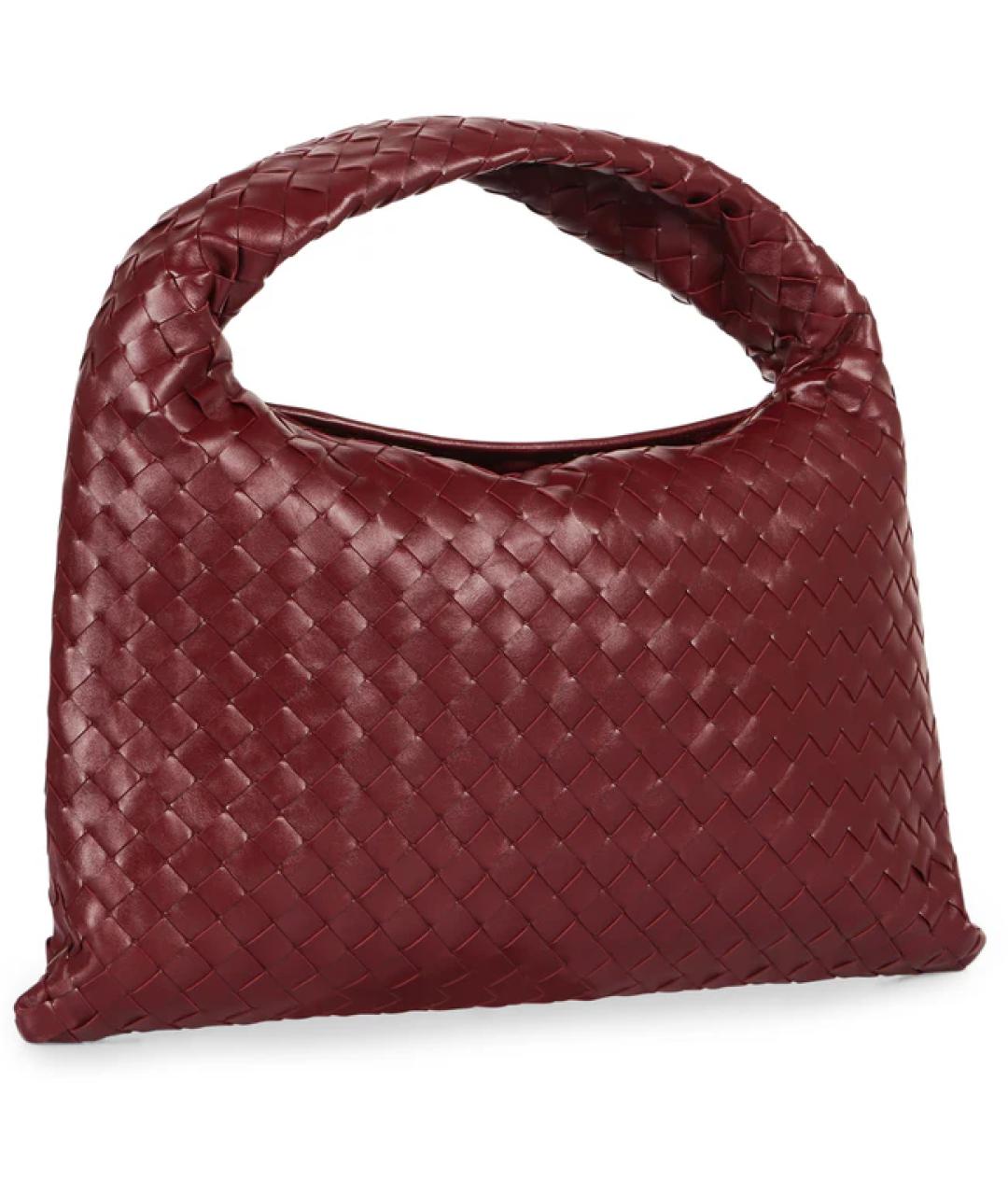 BOTTEGA VENETA Бордовая кожаная сумка через плечо, фото 4