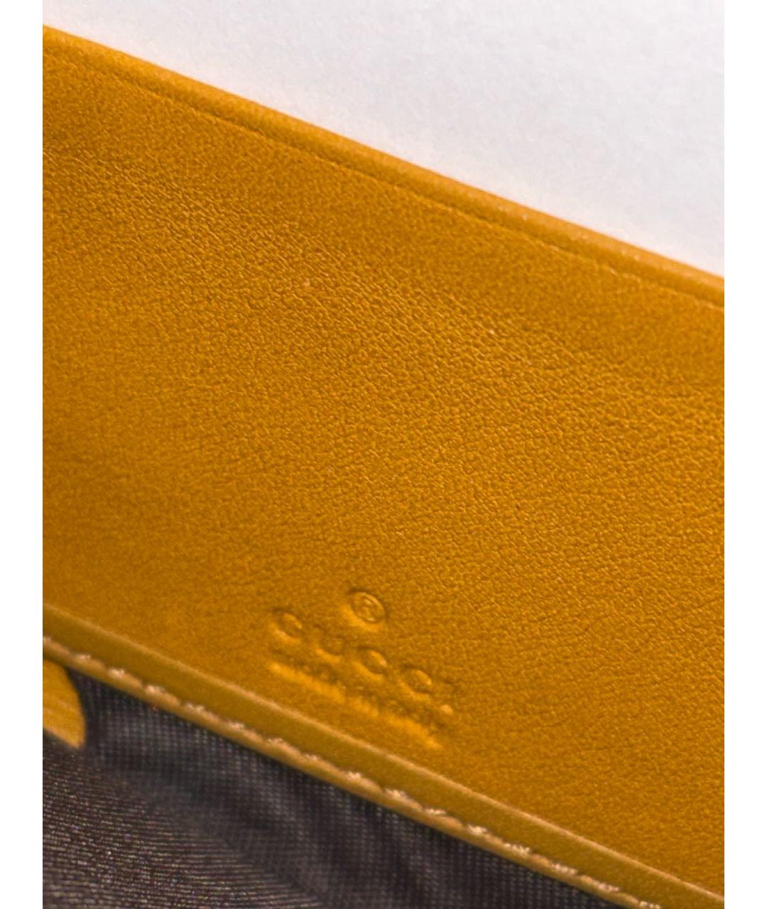 GUCCI Горчичный кожаный кошелек, фото 8