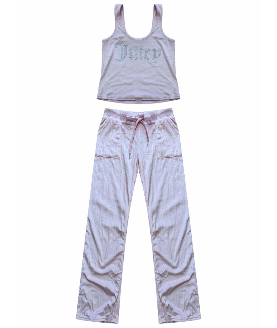 JUICY COUTURE Розовый велюровый костюм с брюками, фото 1