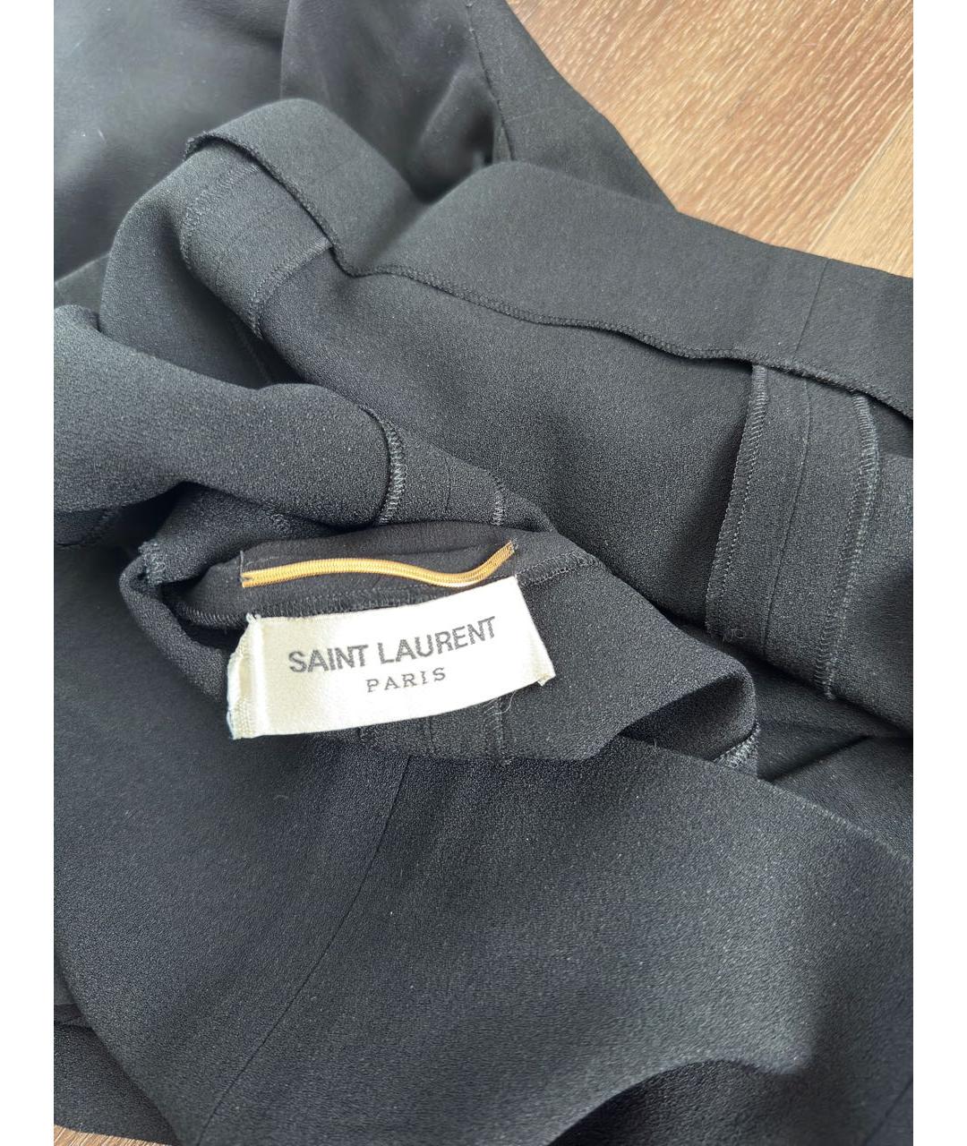 SAINT LAURENT Черное шелковое коктейльное платье, фото 4