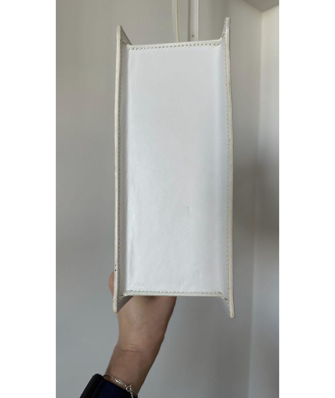 JACQUEMUS Белая кожаная сумка с короткими ручками, фото 3