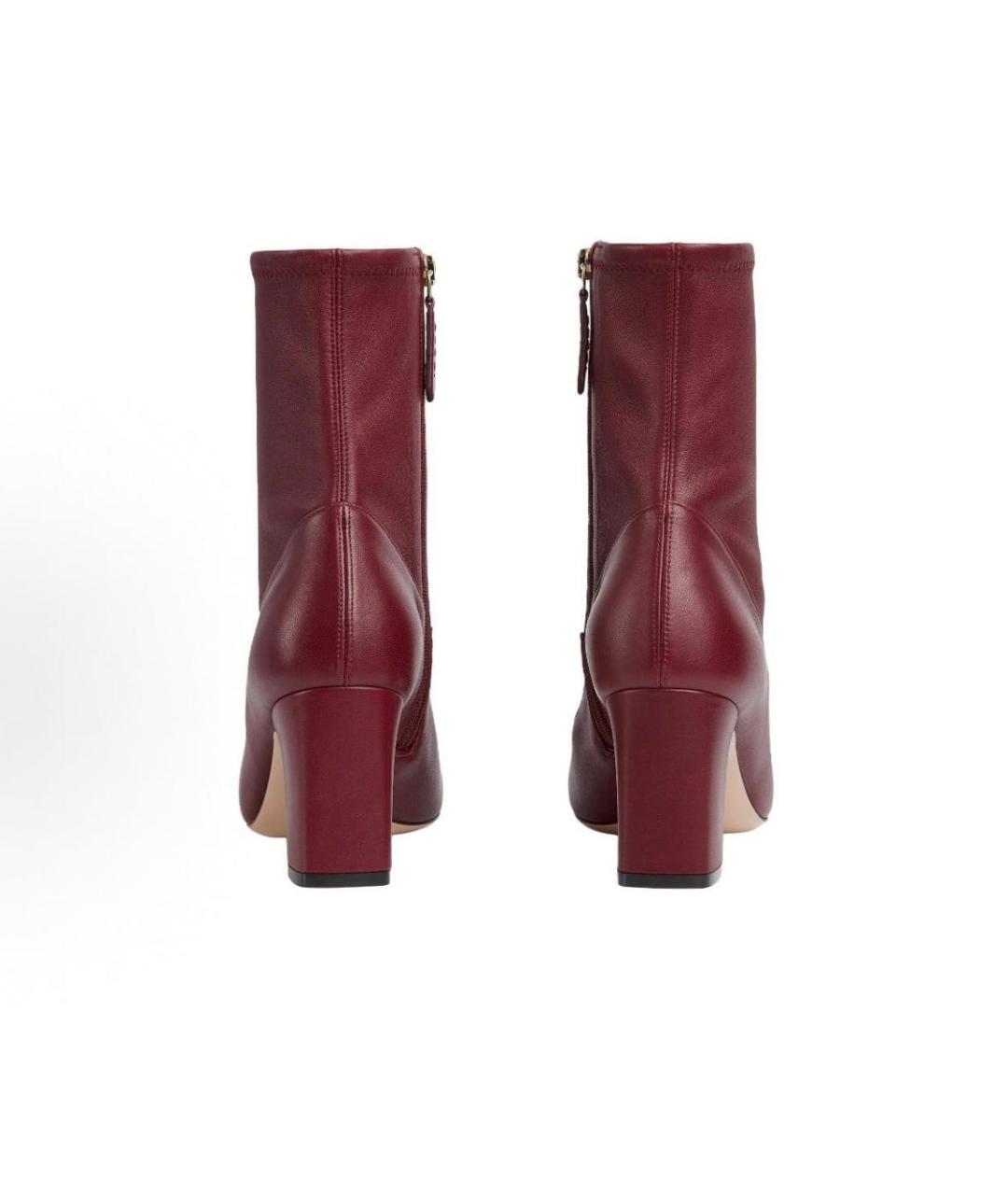 GUCCI Бордовые кожаные ботильоны, фото 4