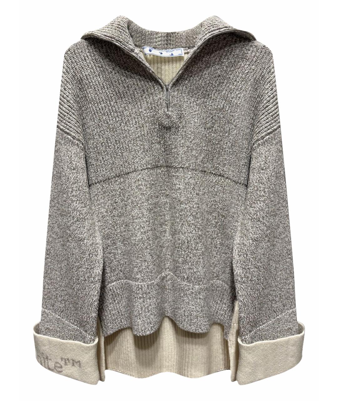 OFF-WHITE Серый шерстяной джемпер / свитер, фото 1