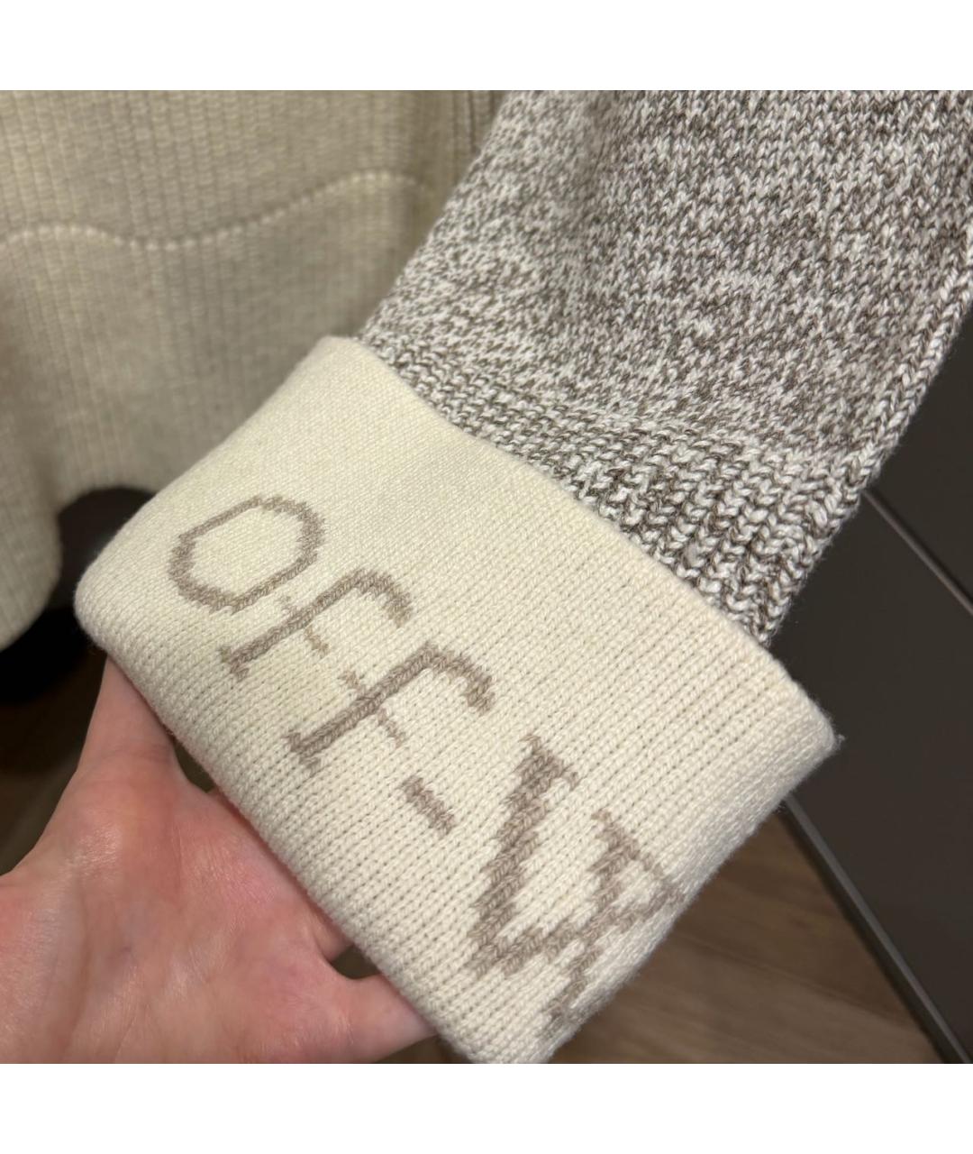 OFF-WHITE Серый шерстяной джемпер / свитер, фото 4