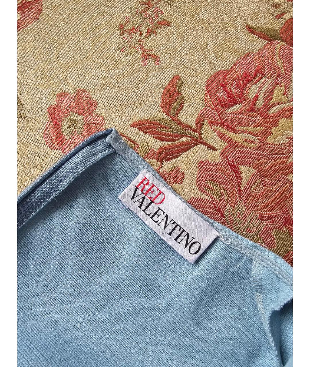 RED VALENTINO Голубое полиэстеровое платье, фото 6