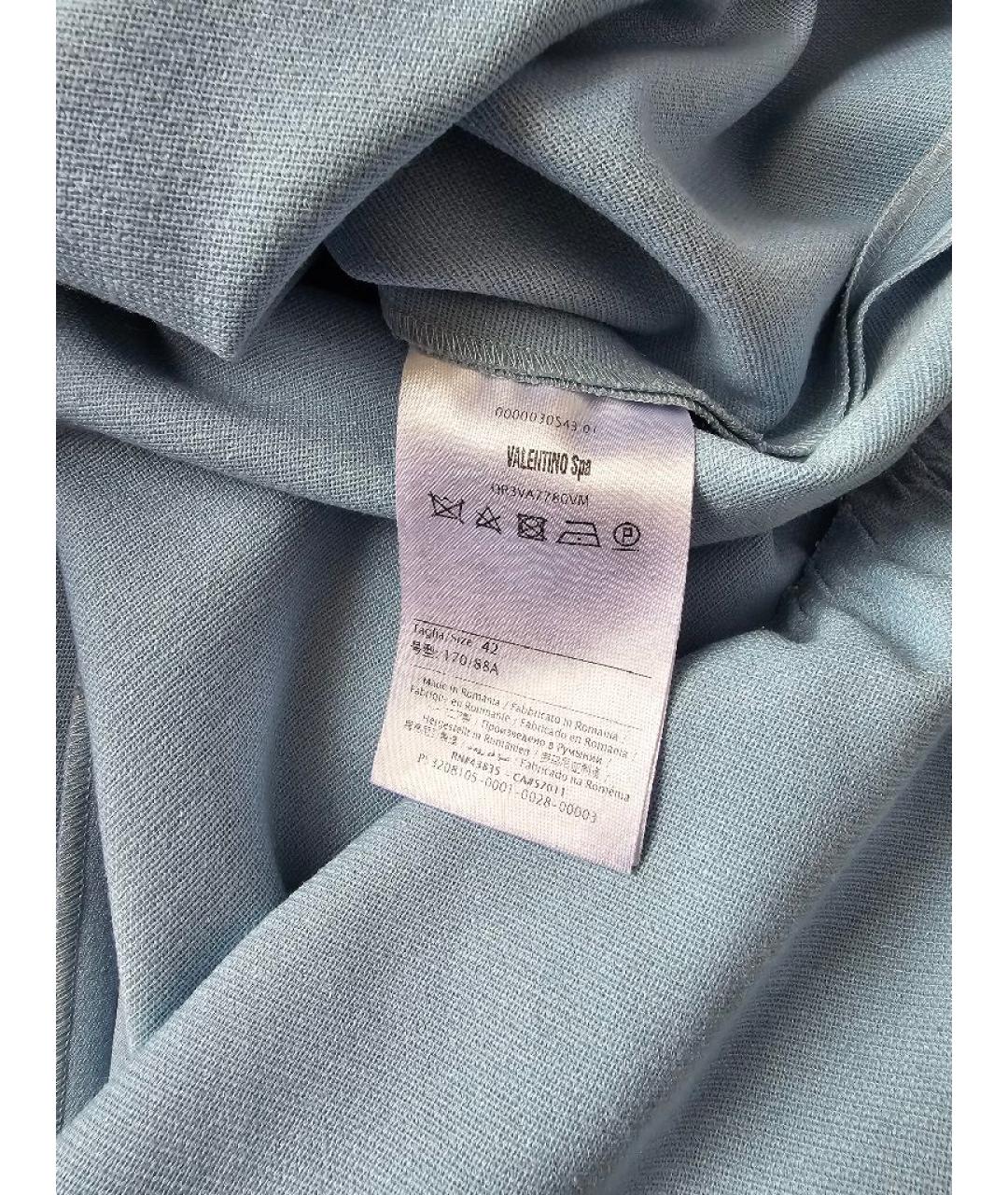 RED VALENTINO Голубое полиэстеровое платье, фото 4