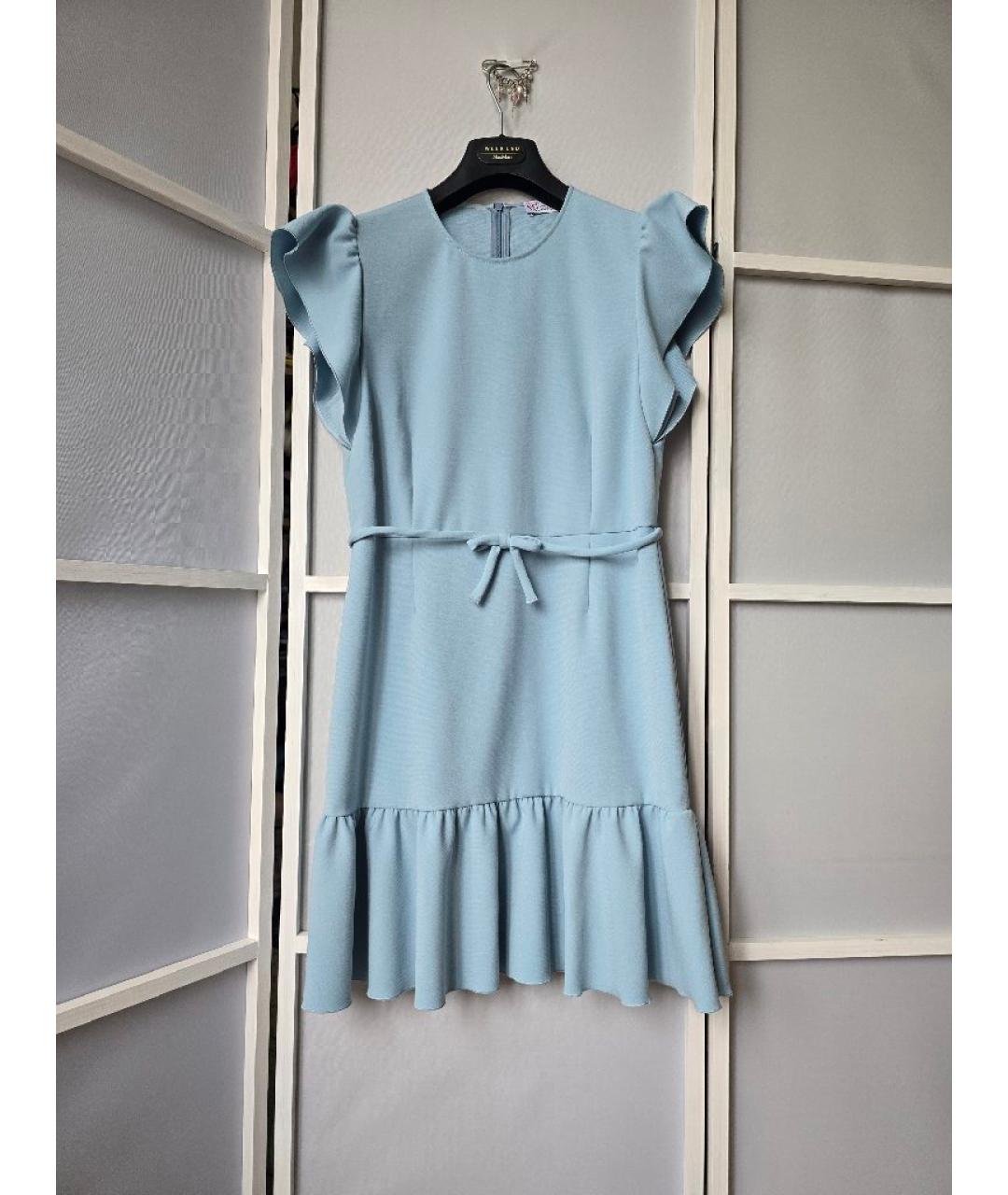 RED VALENTINO Голубое полиэстеровое платье, фото 8