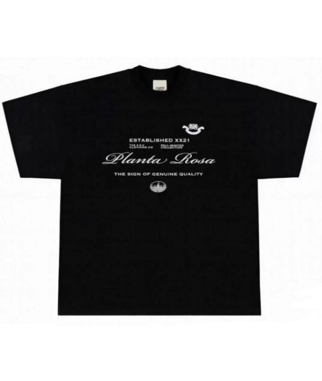 PLANTA ROSA Черная хлопковая футболка, фото 1