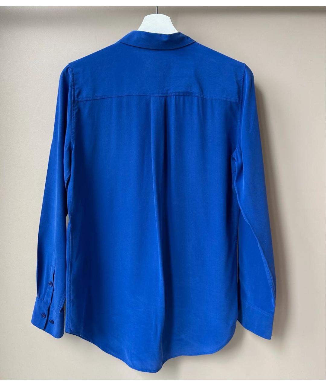EQUIPMENT Синяя шелковая рубашка, фото 3