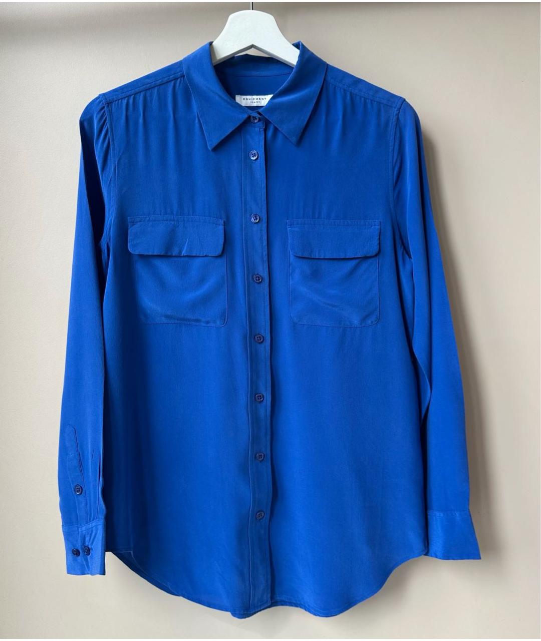 EQUIPMENT Синяя шелковая рубашка, фото 2