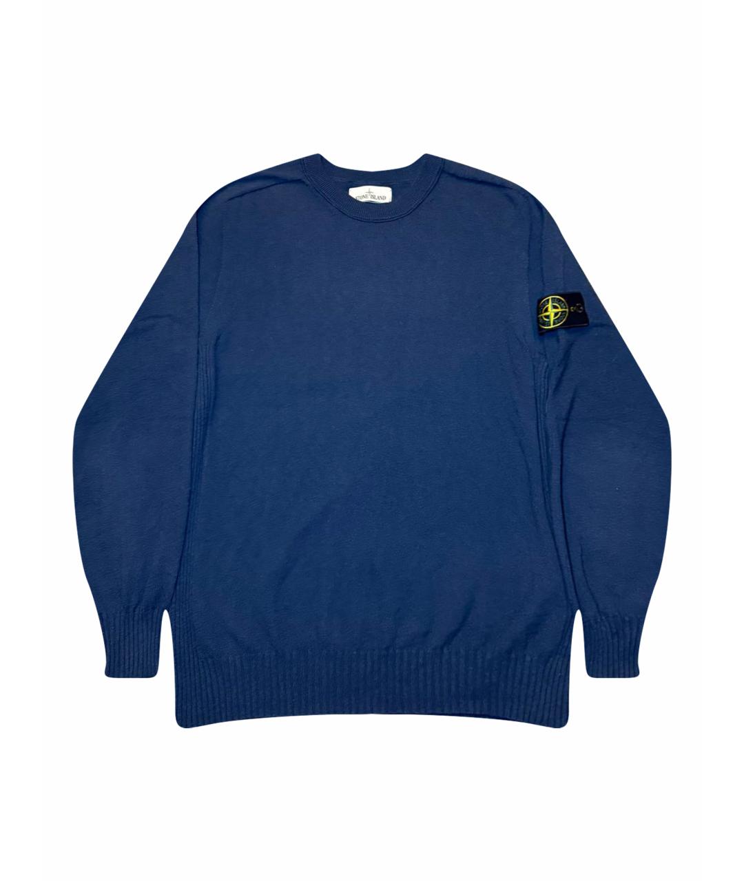 STONE ISLAND Темно-синий хлопковый джемпер / свитер, фото 1