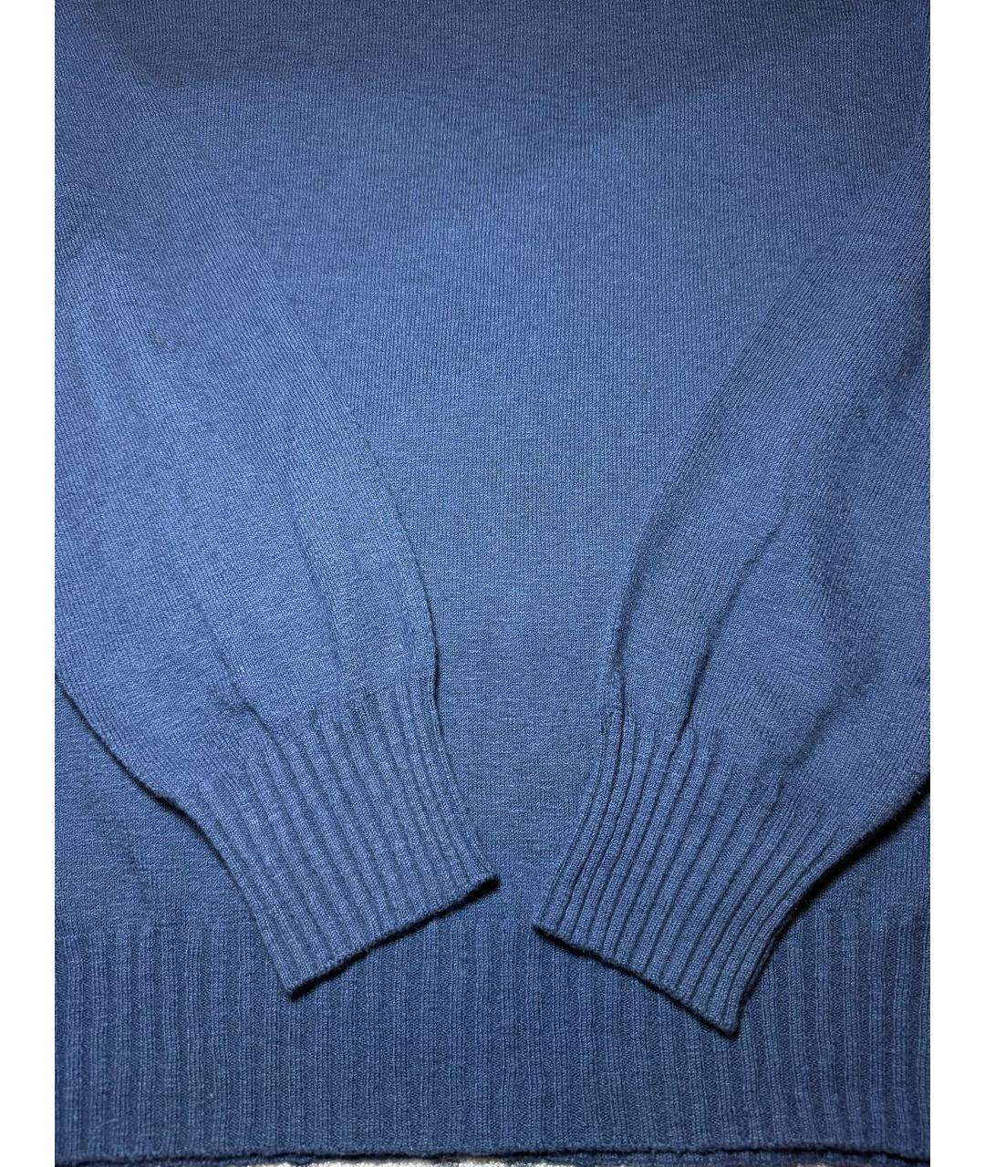 STONE ISLAND Темно-синий хлопковый джемпер / свитер, фото 5