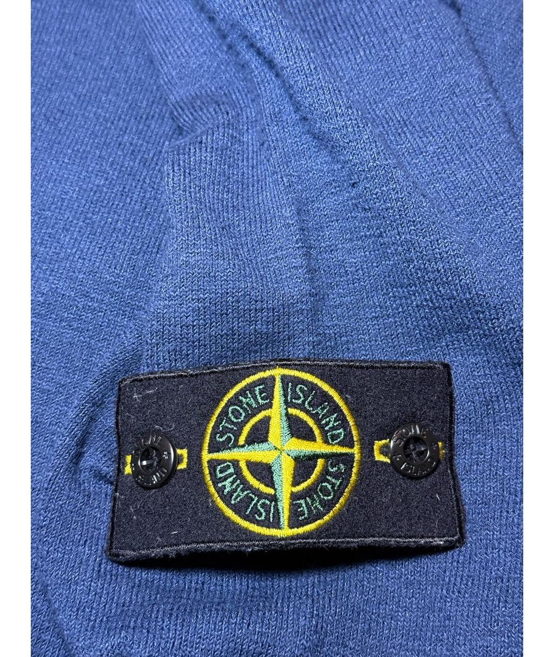 STONE ISLAND Темно-синий хлопковый джемпер / свитер, фото 4