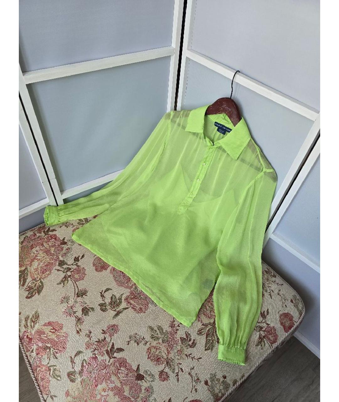 RALPH LAUREN Салатовая шелковая блузы, фото 10