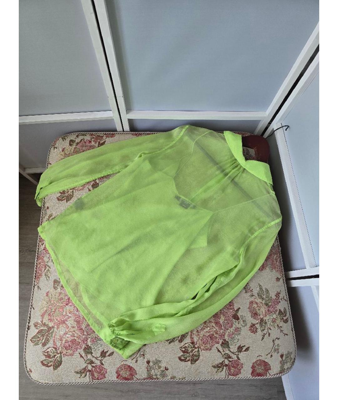 RALPH LAUREN Салатовая шелковая блузы, фото 2