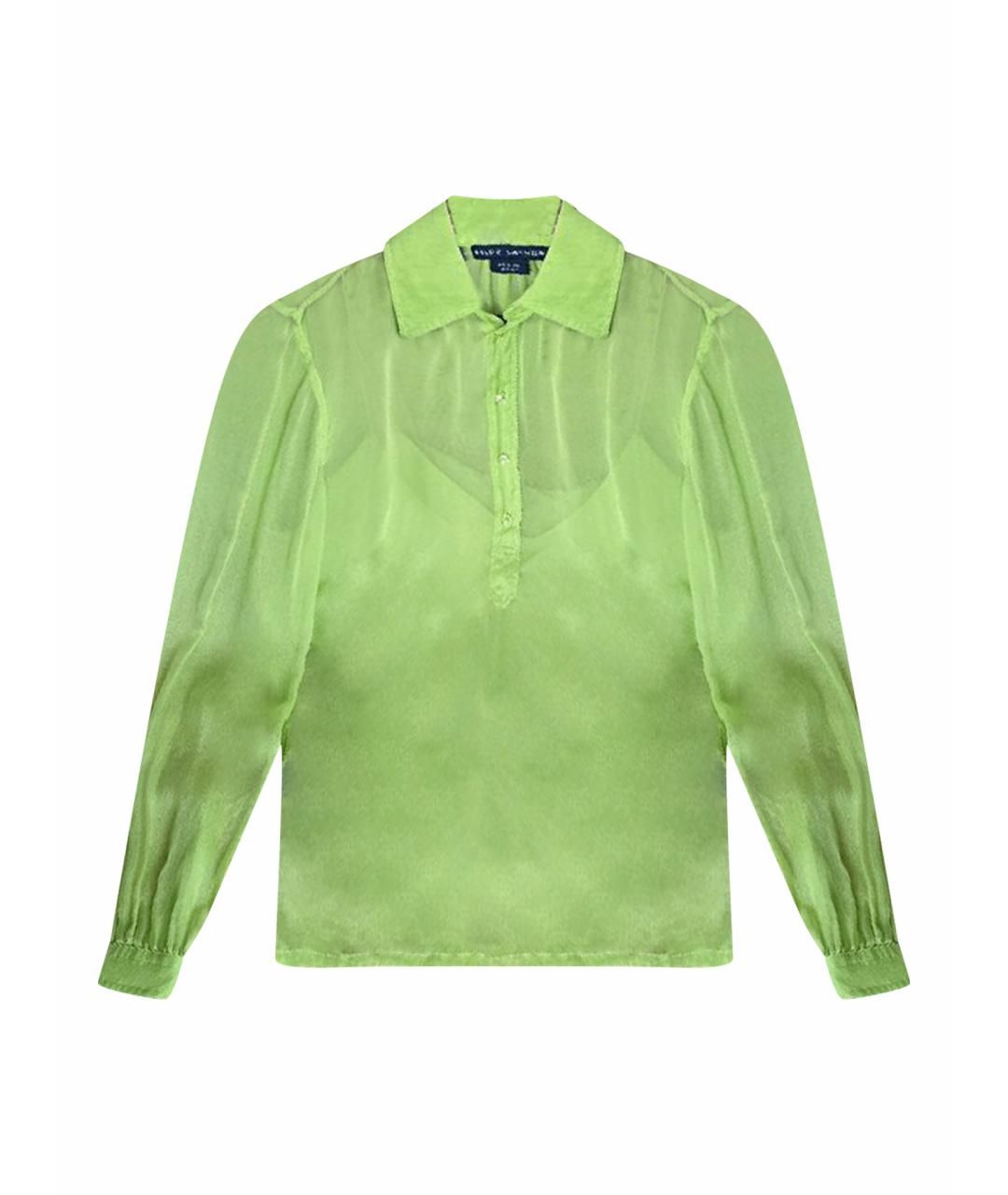 RALPH LAUREN Салатовая шелковая блузы, фото 1