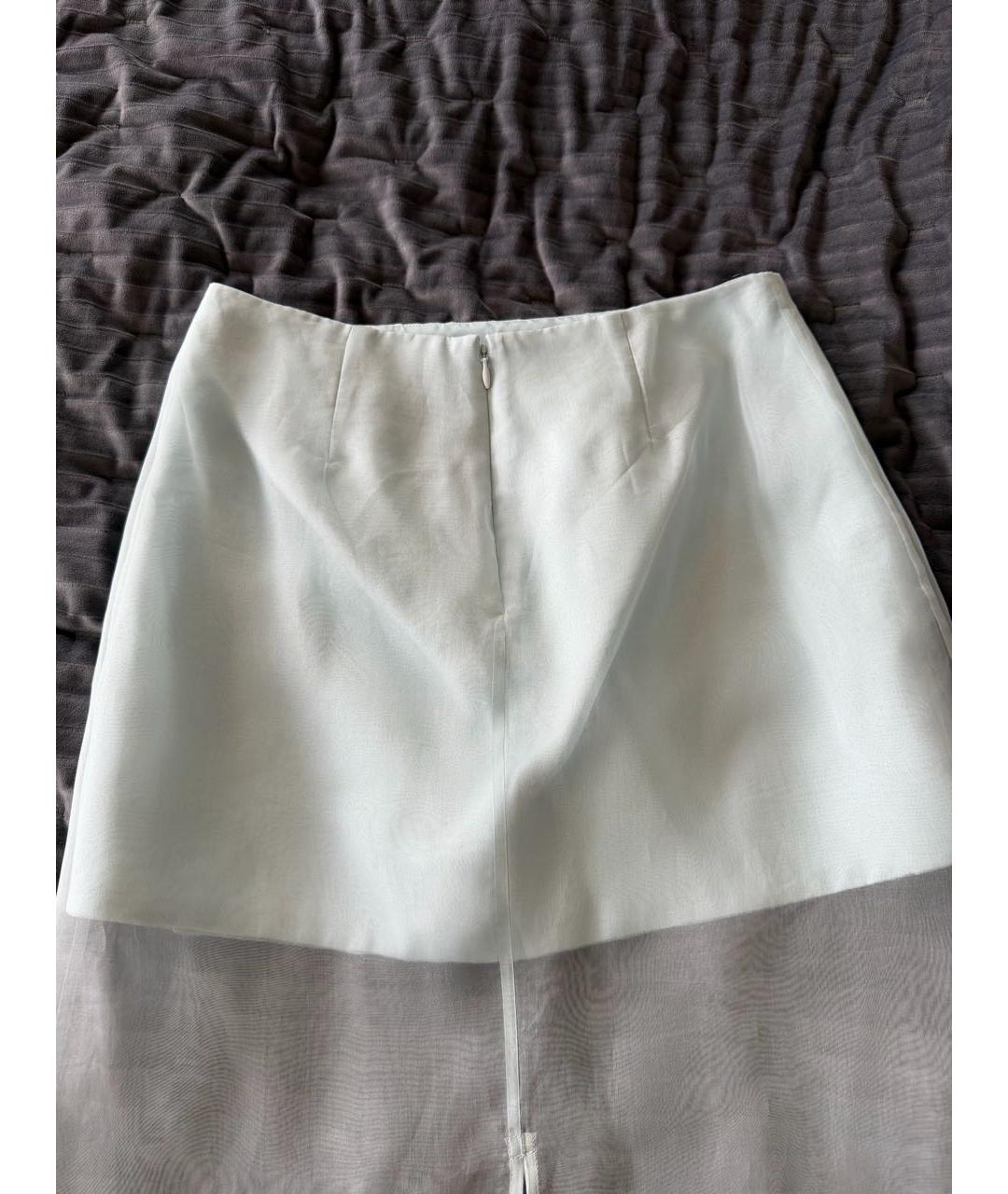 ZIMMERMANN Голубая шелковая юбка мини, фото 2